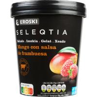 Helado de mango con salsa de frambuesa SELEQTIA, tarrina 390 g