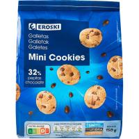 Mini cookies EROSKI, bolsa 150 g