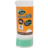 Bolsa de basura compostable 10 l. GREEN FLISS, paquete 15 uds