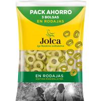 Aceitunas verdes en rodajas JOLCA, pack 3x50 g
