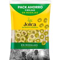 Aceitunas verdes en rodajas JOLCA, pack 3x50 g