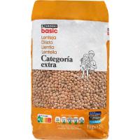 Lenteja crimson extra EROSKI BASIC, paquete 1 kg