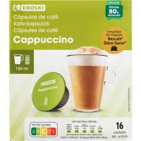 Café capuccino comp. Dolce Gusto EROSKI, caja 16 uds