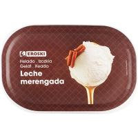 Helado de leche merengada EROSKI, tarrina 1 litro