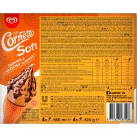 Helado soft caramel y avellana CORNETTO, pack 4x140 ml