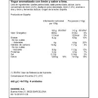 Yogur griego sabor lima/limón DANONE, pack 4x110 g
