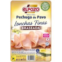 Pechuga de pavo braseado ELPOZO, lonchas finas, bandeja 115 g