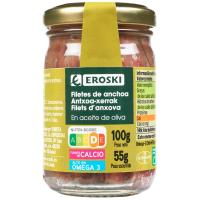 Anchoa en aceite de oliva EROSKI, frasco 55 g 