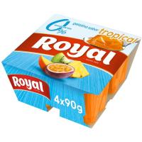 Gelatina de tropical 0% ROYAL, pack 4x90 g