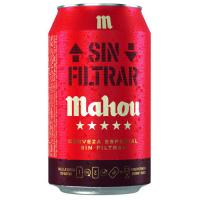 Cerveza sin filtrar MAHOU, lata 33 centilitros