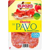 Chorizo de pavo ELPOZO, lonchas clásicas, bandeja 90 g