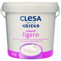 Yogur griego natural ligero CLESA, tarrina 1 kg