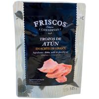 Atún en aceite de girasol pouch FRISCOS, bolsa 145 g