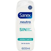 Gel de ducha piel normal SANEX ZERO, bote 600 ml