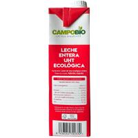 Leche entera ecológica CAMPOBIO, brik 1 litro