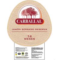 Jamón serrano reserva 14 M CARBALLAL, al corte, compra mínima 100 g