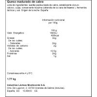 Queso de cabra en barra TRES OSCOS, al corte, compra mínima 100 g