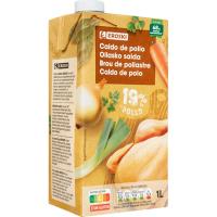 Caldo 19 % de pollo EROSKI, brik 1 litro