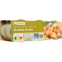 Atún claro en aceite de oliva EROSKI, pack 6x70 g