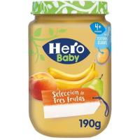 Tarrito selección de 3 frutas HERO, tarro 190 g