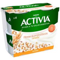 Bífidus de fibras y cereales ACTIVIA, pack 4x115 g