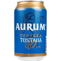 Cerveza tostada 0,0 AURUM, lata 33 cl