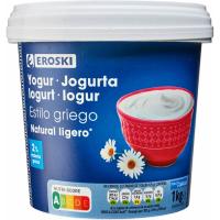 Yogur griego light 2% EROSKI, tarrina 1 kg