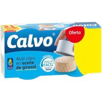 Atún claro en aceite de girasol CALVO, pack 2x65 g