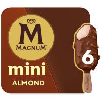 Helado mini almendrado MAGNUM, 6 uds, caja 266 g