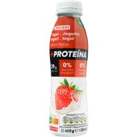 Yogur líquido 0% proteínas fresa EROSKI, botella 400 g