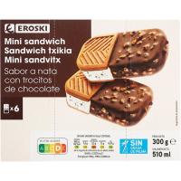 Mini Sandwich Duo EROSKI,  6 uds, caja 300 g