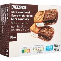 Mini Sandwich Duo EROSKI,  6 uds, caja 300 g