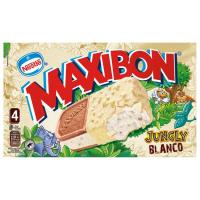 Helado Jungly chocolate blanco MAXIBON, 4 uds, caja 356 g