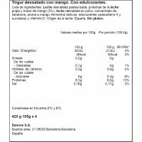 Yogur de mango + proteína DANONE, pack 4x105 g