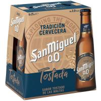 Cerveza tostada 0,0 SAN MIGUEL, pack botellín 6x25 cl