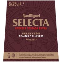 Cerveza Selecta SAN MIGUEL, botellines pack 6 x0,25 l