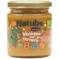 Tarrito bio verdura y ternera NATUBE, tarro 250 g