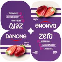 Yogur sabor fresa DANONE ZERO, pack 4x120 g