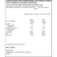 Yogur sabor fresa DANONE ZERO, pack 4x120 g