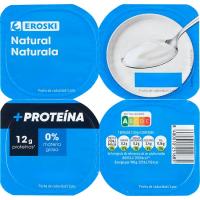 Yogur natural proteína EROSKI, pack 4x120 g
