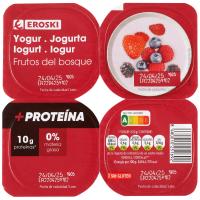 Yogur frutas del bosque proteína EROSKI, pack 4x120 g