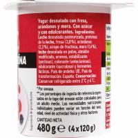 Yogur frutas del bosque proteína EROSKI, pack 4x120 g