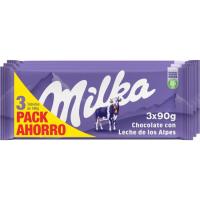 Chocolate con leche MILKA, tableta 90 g