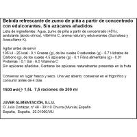 Disfruta sin azúcar de  piña JUVER, brik 1,5 litros