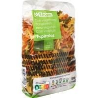 Espirales con vegetales EROSKI, paquete 500 g