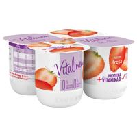 Yogur desnatado sabor fresa DANONE VITALINEA, pack 4x120 g