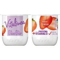 Yogur desnatado sabor fresa DANONE VITALINEA, pack 4x120 g