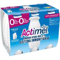 Yogur para beber natural 0% ACTIMEL, pack 6x100 ml