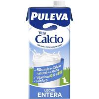 Leche entera calcio PULEVA, brik 1 litro