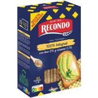 Pan tostado integral RECONDO, 30 rebanadas, paquete 270 g